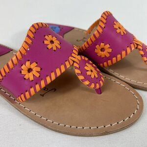 Rare Jack Rogers Classic Jack Hamptons Flat‎ Sandal Pink Orange Size 6.5 NEW